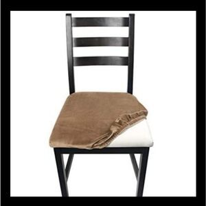 NORTHERN BROTHERS Velvet Dining Room Chair Seat Covers Set of 2, Velvet Stretch